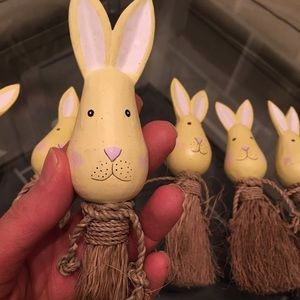 Set of 8 Yellow Easter Bunny Napkin Rings Holders Like New